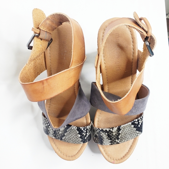 Madden Girl Mixxx Wood Platform Heels 8M - Picture 2 of 8